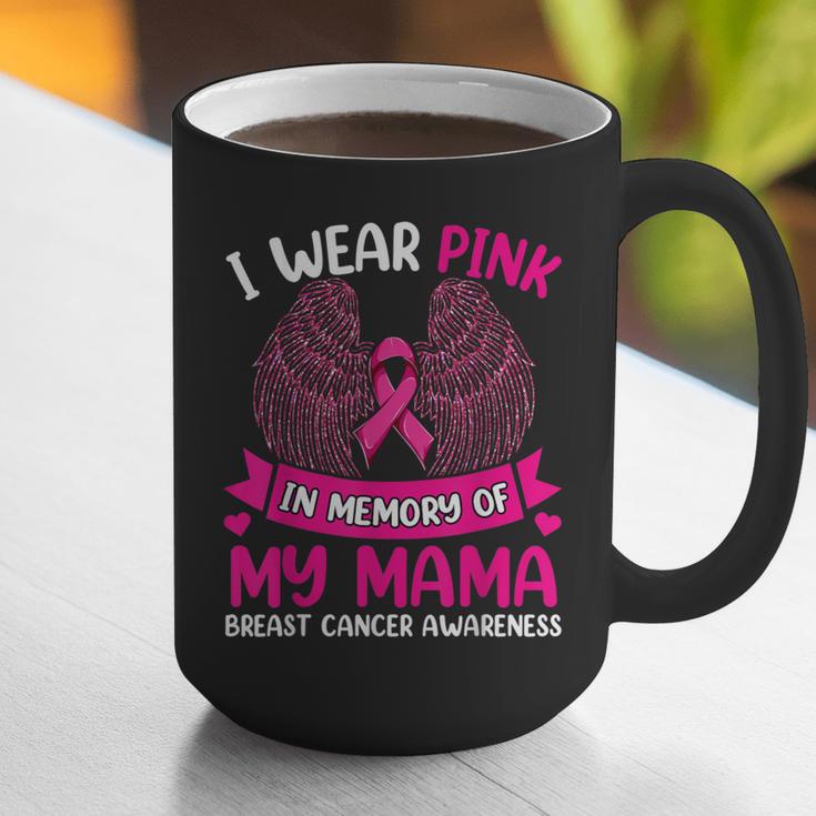 Wings Breast Cancer Shirt I Wear Pink In Memory Of My Mama Graphic Print Coffee Mug