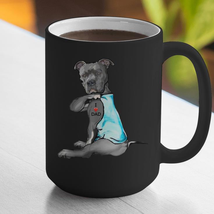 Women Dog Pitbull I Love Dad Tattoo Graphic Print Coffee Mug Women Dog Pitbull I Love Dad Tattoo Graphic Print Coffee Mug