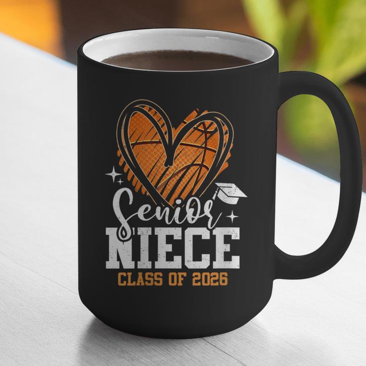 Women's Senior Niece Class Of 2026 Basketball Graduation Heart Graphic Print Coffee Mug