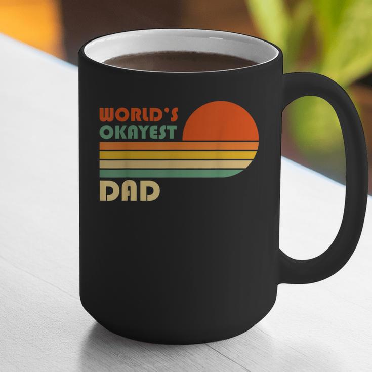 World's Okayest Dad Father Retro Vintage Graphic Print Coffee Mug