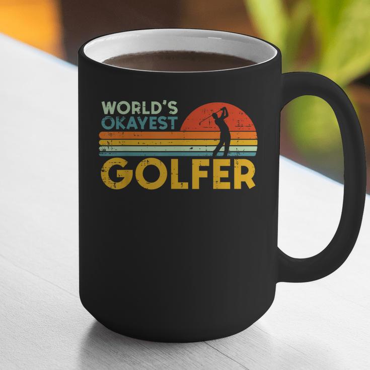 Worlds Okayest Golfer Retro Golf Joke Dad Men Women Kids Graphic Print Coffee Mug