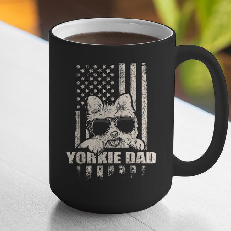 Yorkie Dad Cool Vintage Retro Proud American Graphic Print Coffee Mug