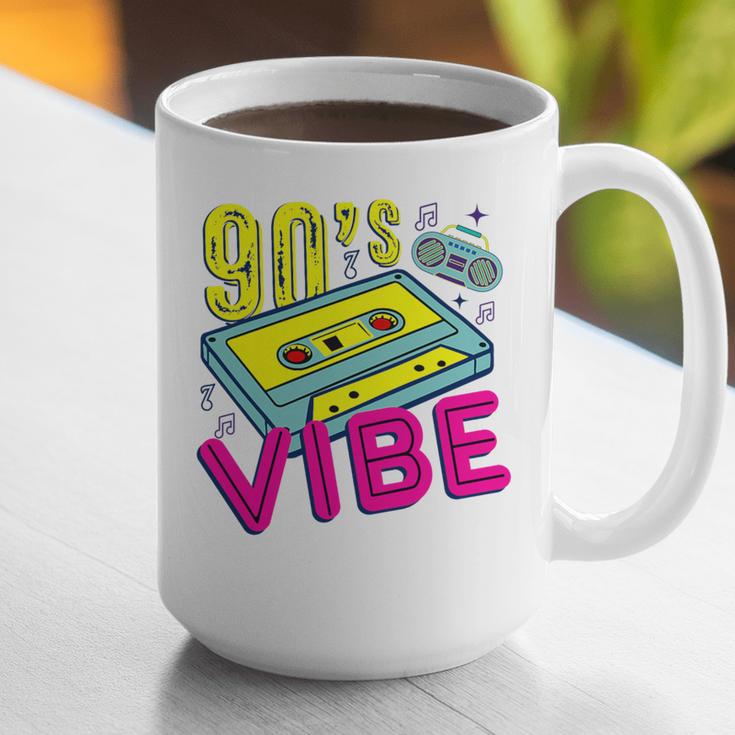 90's Vibe Retro Style Cassette Tape Nostalgia 1990s Party Premium Tri-Blend Graphic Print Coffee Mug