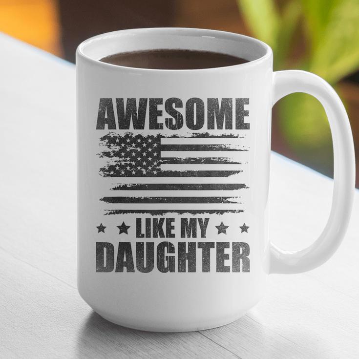Awesome Like My Daughter Mom Dad American Flag Graphic Print Coffee Mug