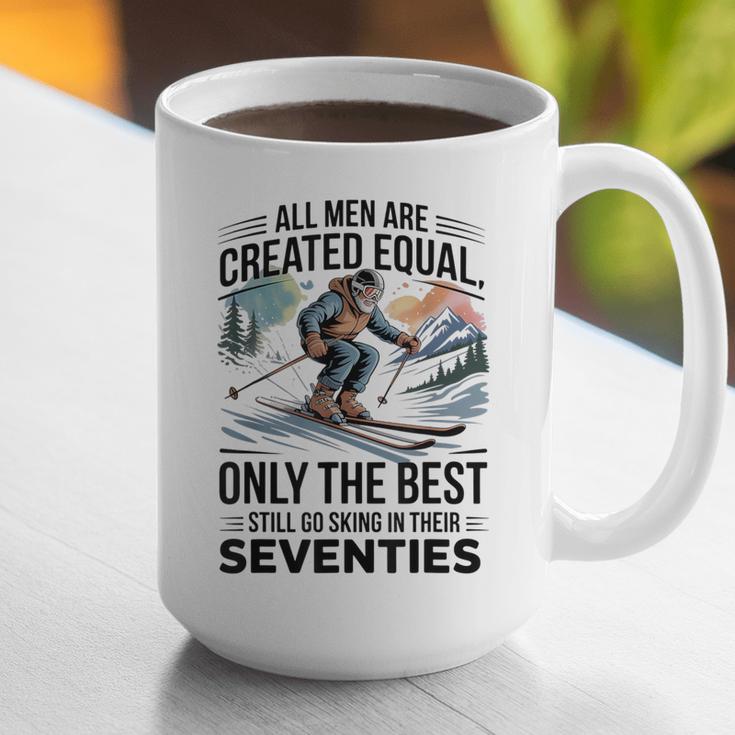 Only The Best Still Go Skiing In Their Seventies Men Dad Graphic Print Coffee Mug