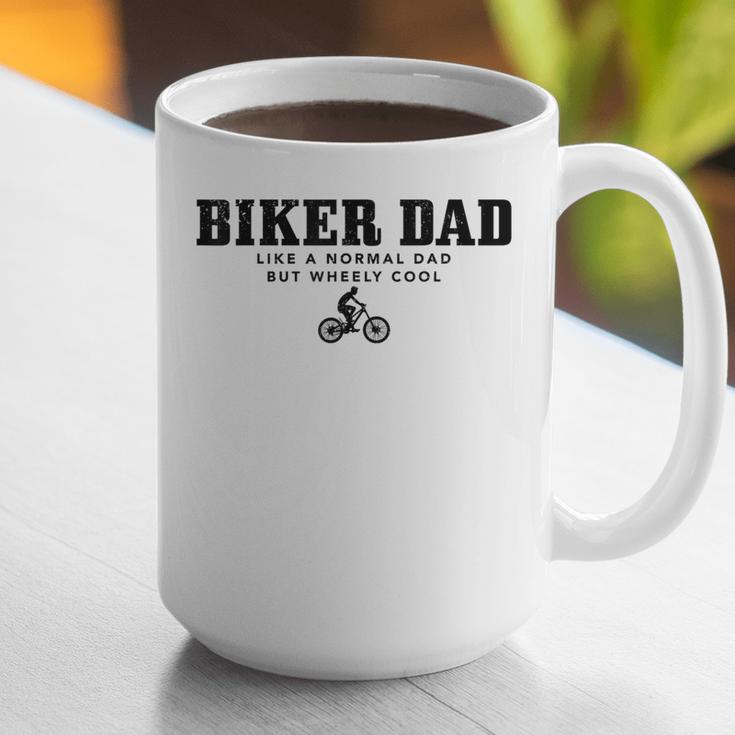 Biker Dad Mountain Bike MTB Father's Day Cyclist Graphic Print Coffee Mug
