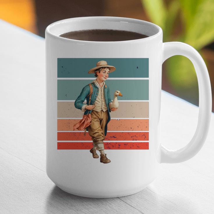Boy Goose Vintage Rural Pastoral Charm Nostalgia Simple Life Graphic Print Coffee Mug