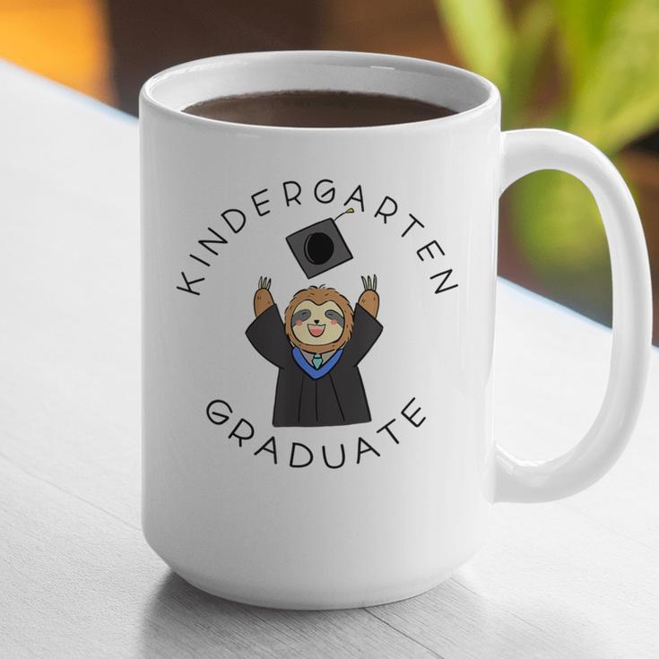Boys Girls Kindergarten Graduate Sloth Graduation Cap Graphic Print Coffee Mug