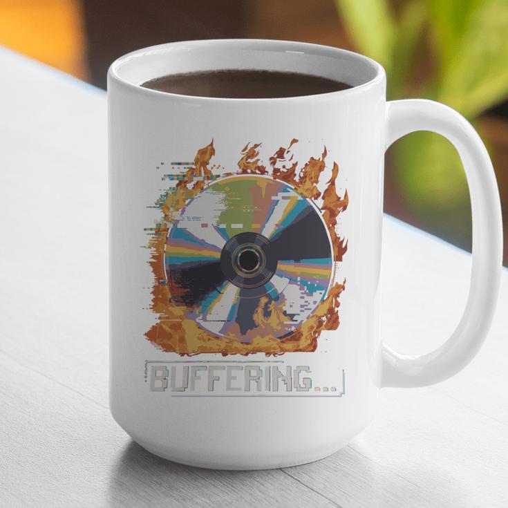 Buffering Glitched CD On Fire 2000s Nostalgia Graphic Print Coffee Mug