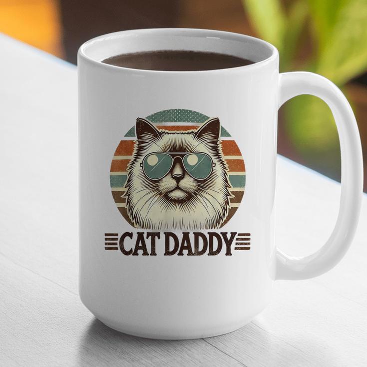 Cat Daddy Cool Ragdoll Cat Father's Day Retro Cat Dad Graphic Print Coffee Mug