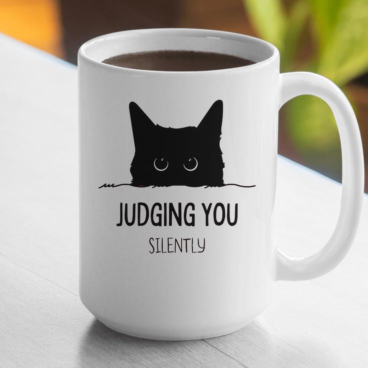 Cat Judging You Silently Cat Mom Dad Premium Tri-Blend Graphic Print Coffee Mug