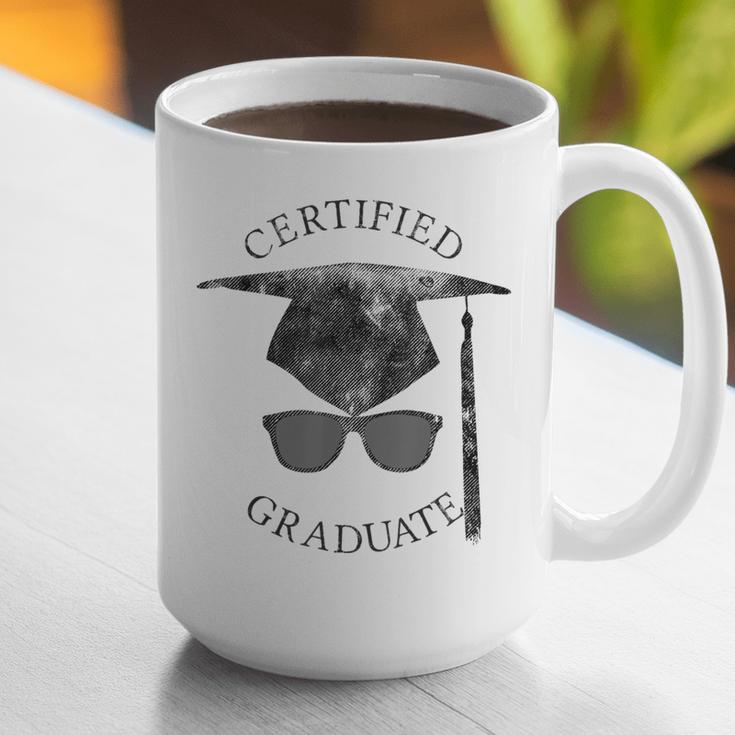 Certified Graduate Vintage Mortarboard Graduation Graphic Print Coffee Mug
