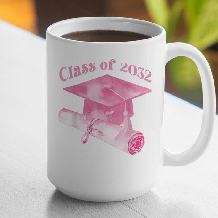 Class Of 2032 Senior 2032 Back To School 2032 Graduation Cap Graphic Print Coffee Mug