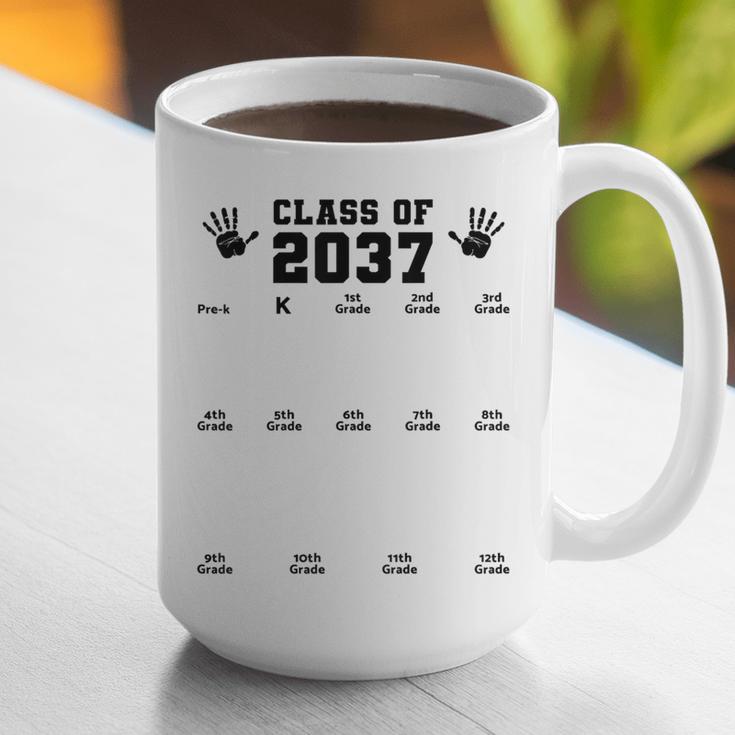 Class Of 2037 Handprint Grow With Me Pre-k Graduation Graphic Print Coffee Mug