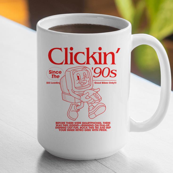 Clickin' Since The 90s Retro Computer Nostalgia Graphic Print Coffee Mug