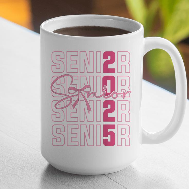 Cute Girls Women Class 2025 Graduation Senior Coquette Bow Graphic Print Coffee Mug