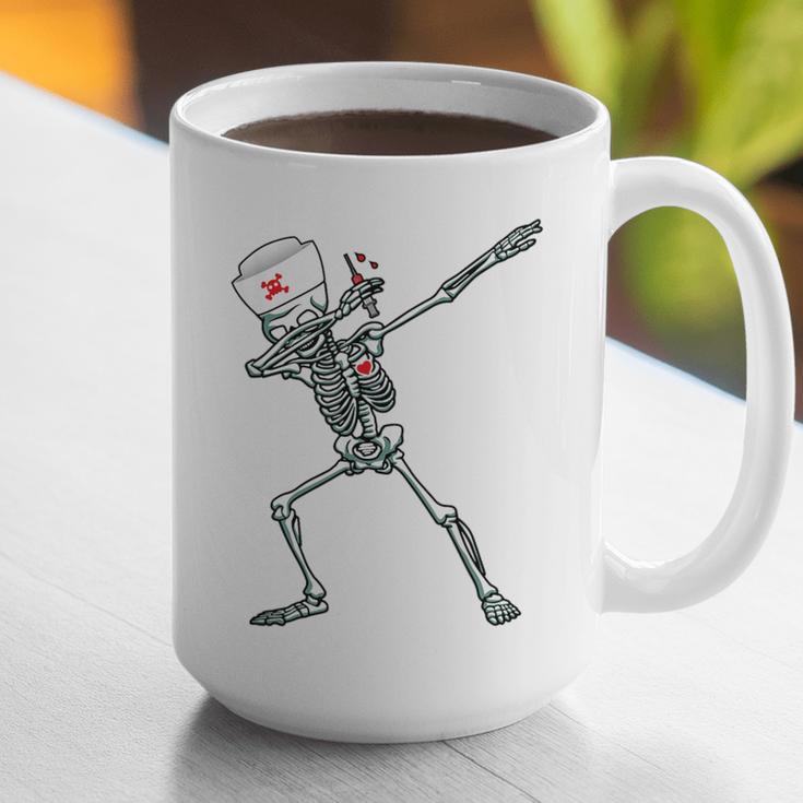 Dabbing Skeleton Nurse Halloween Graduation Graphic Print Coffee Mug
