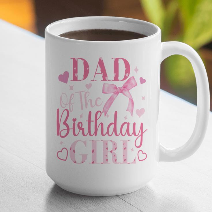 Dad Of The Birthday Girl Bow Cute Pink Matching Family Party Graphic Print Coffee Mug