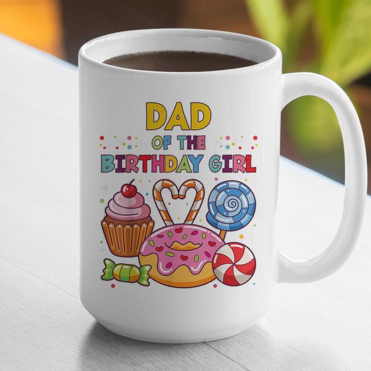 Dad Of The Birthday Girl Candyland Colorful Lollipop Party Graphic Print Coffee Mug