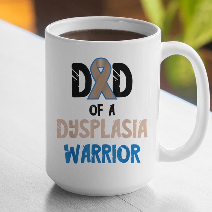 Dad Of A Hip Dysplasia Warrior Beige Blue Hip Dysplasia Graphic Print Coffee Mug