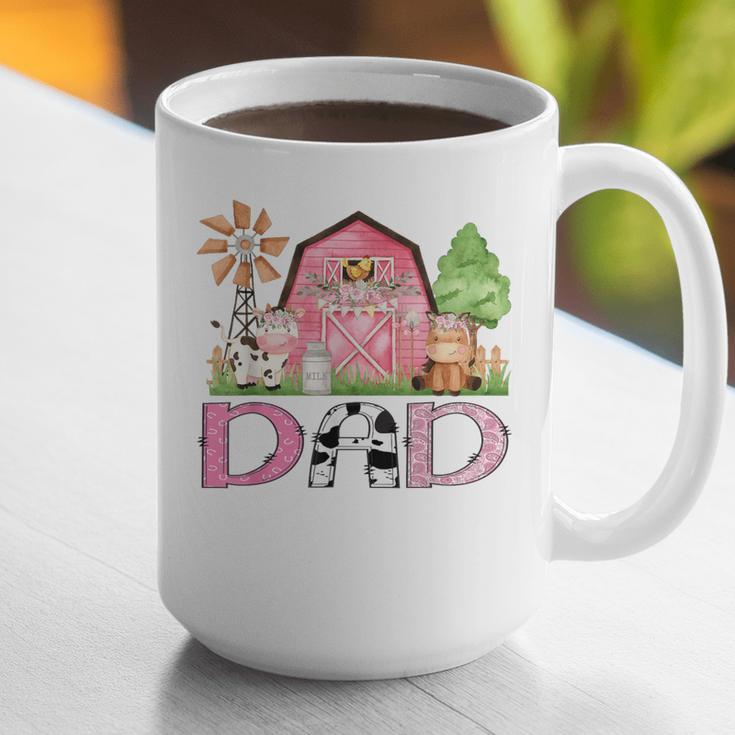 Dad Pink Farm Animal Birthday Kids Matching Family Graphic Print Coffee Mug Dad Pink Farm Animal Birthday Kids Matching Family Graphic Print Coffee Mug