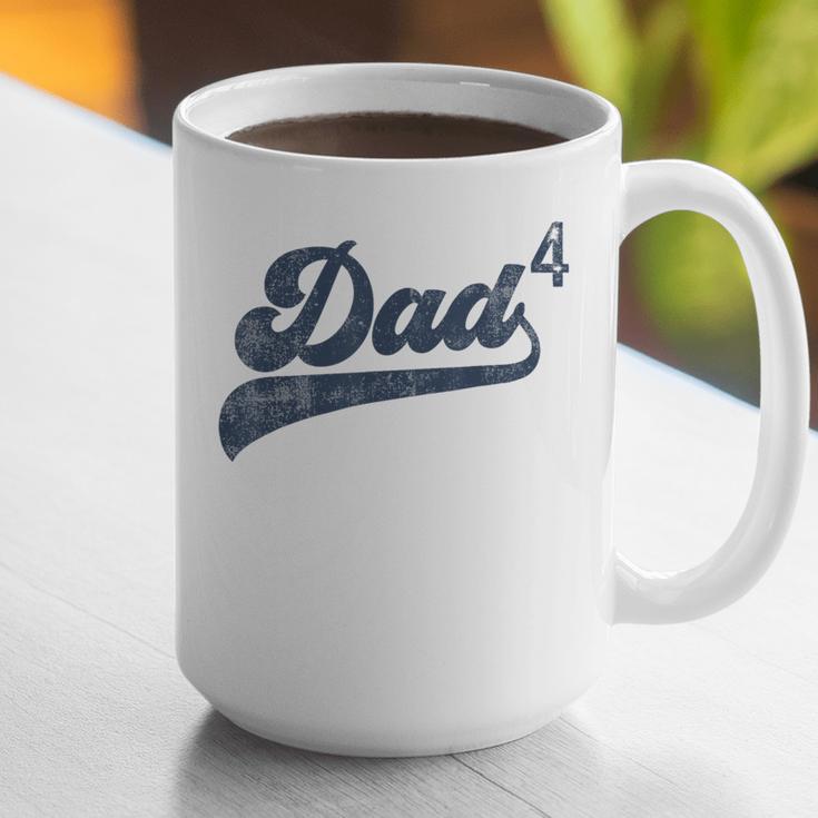Dad4 Daddy Of 4 Kids Father Of Four Fourth Time Dad Graphic Print Coffee Mug