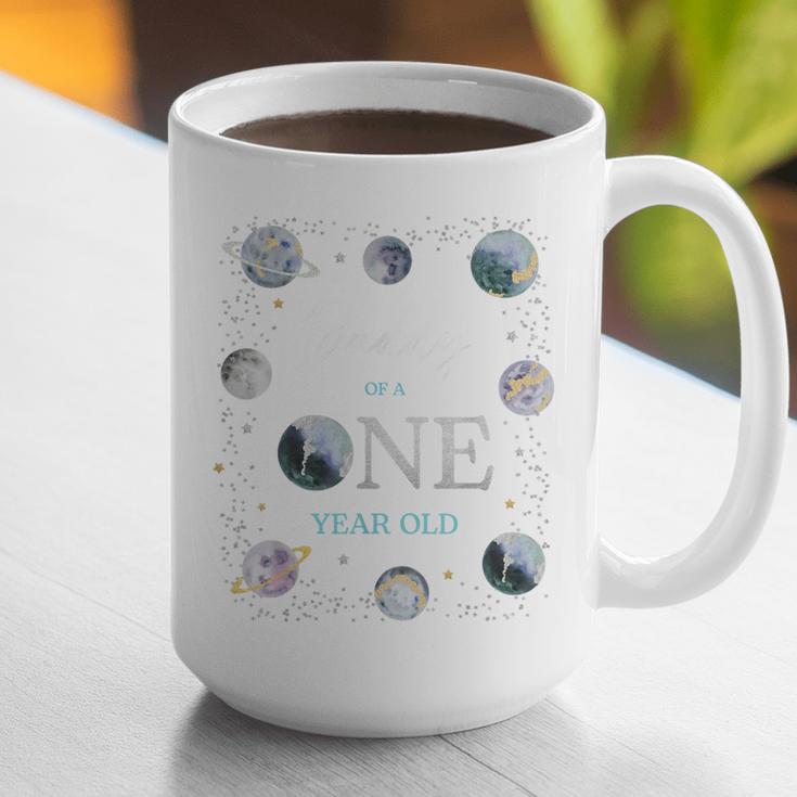 Daddy Houston We Have One Year Old Space Theme 1st Birthday Graphic Print Coffee Mug