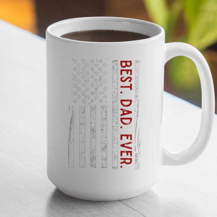 Distressed US American Flag Father Shirt Best Dad Ever Graphic Print Coffee Mug