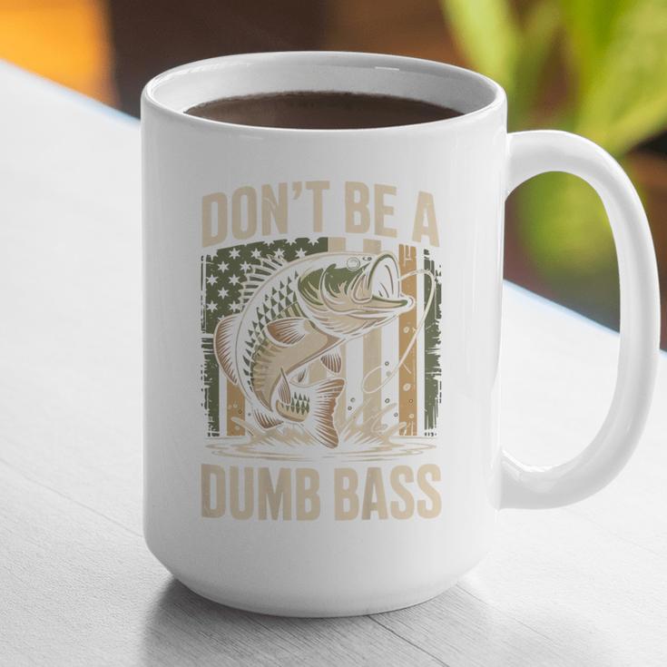 Don't Be A Dumb Bass Fish Camo American Flag Dad Jokes Graphic Print Coffee Mug Don't Be A Dumb Bass Fish Camo American Flag Dad Jokes Graphic Print Coffee Mug
