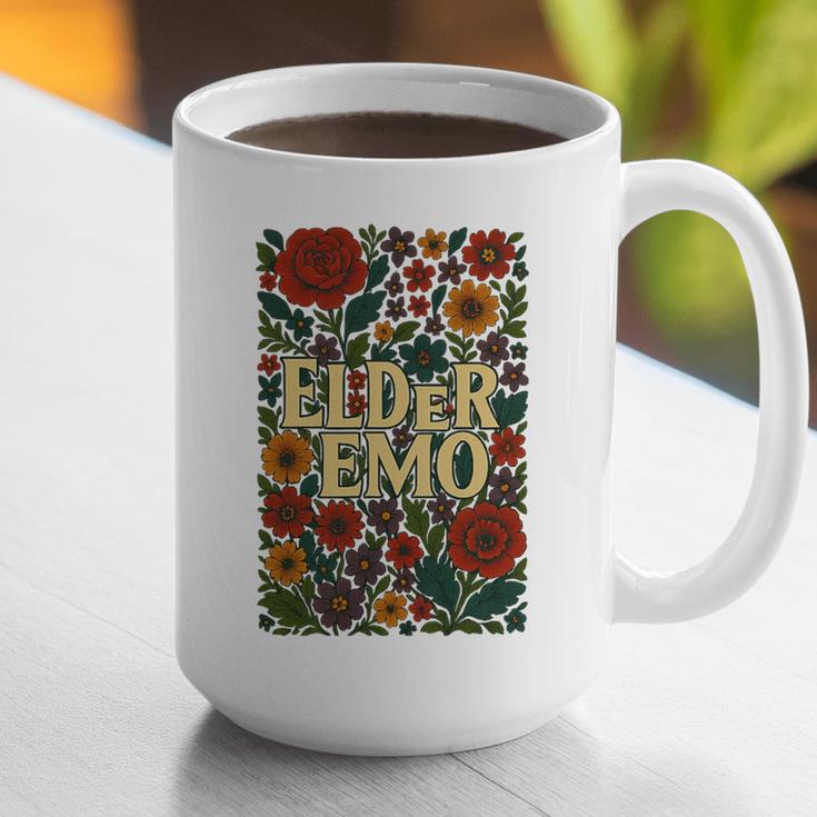 Elder Emo Floral Gothic Vintage Nostalgia Premium Tri-Blend Graphic Print Coffee Mug