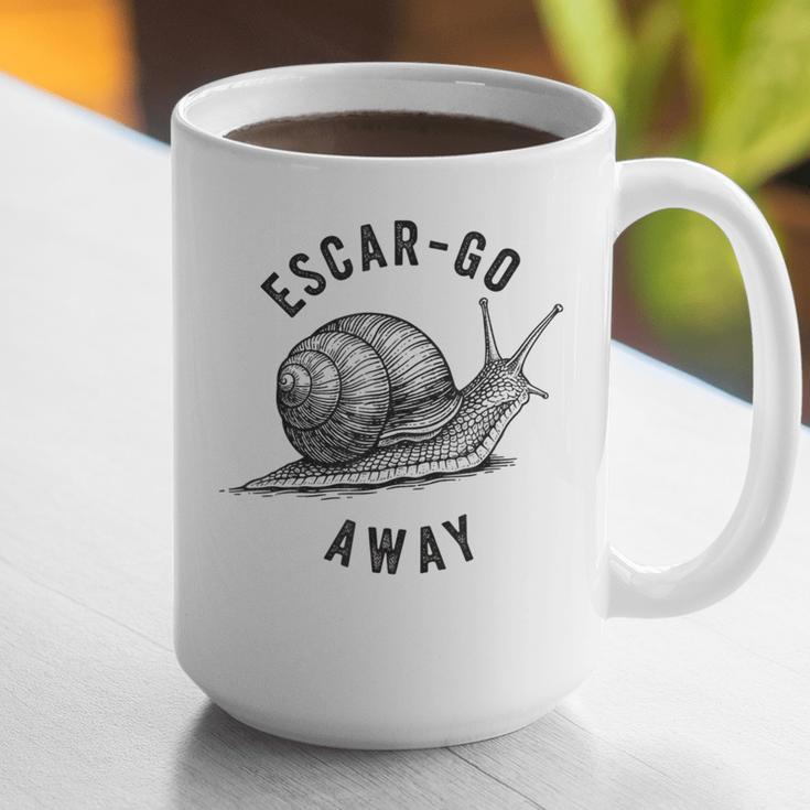 Escar Go Away Snail Vintage French Pun Introvert Humor Graphic Print Coffee Mug