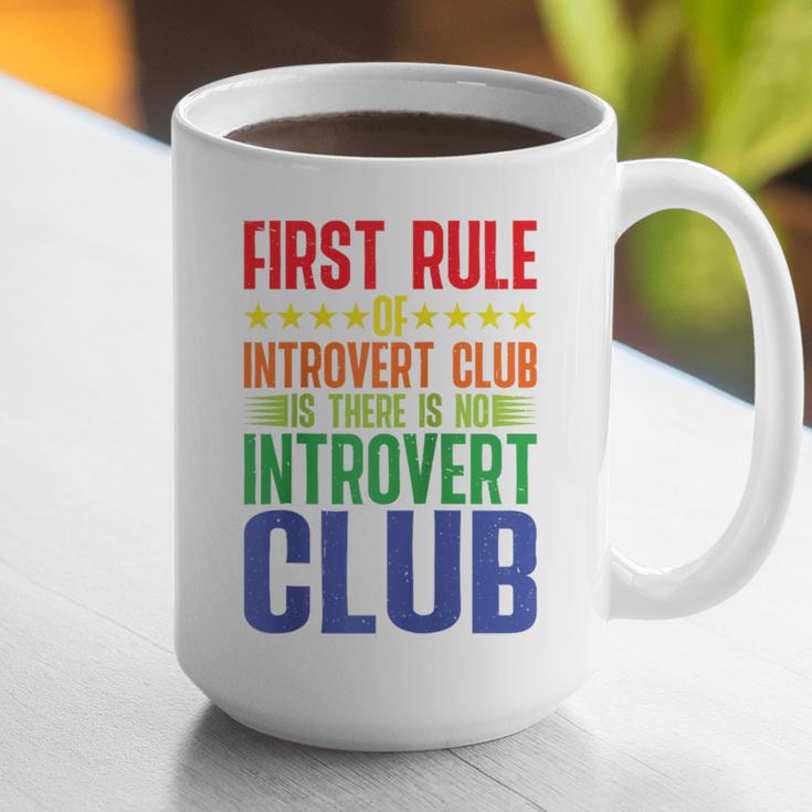 First Rule Of Introvert Club Is There Is No Introvert Club Raglan Baseball Tee Graphic Print Coffee Mug