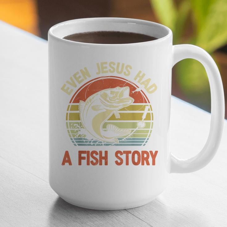 Fishing Even Jesus Had Fish Story Bass Dad Christian Graphic Print Coffee Mug
