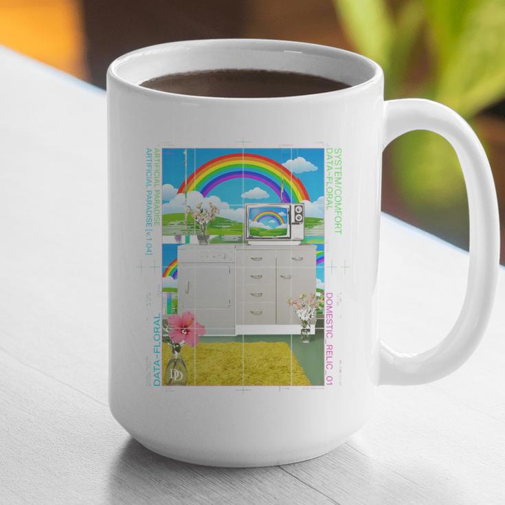 Frutiger Aero Aesthetic Rainbow Glitch Art Graphic Print Coffee Mug