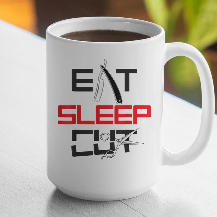 Haircutter Barber Eat Sleep Cut Barbering Graduation Graphic Print Coffee Mug