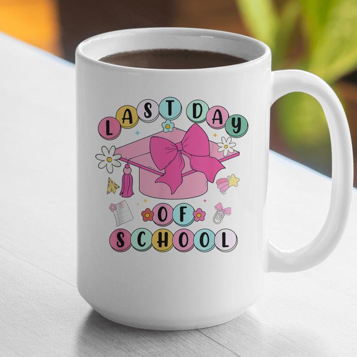 Happy Last Day Of School Coquette Bow Graduation Girls Kids Graphic Print Coffee Mug