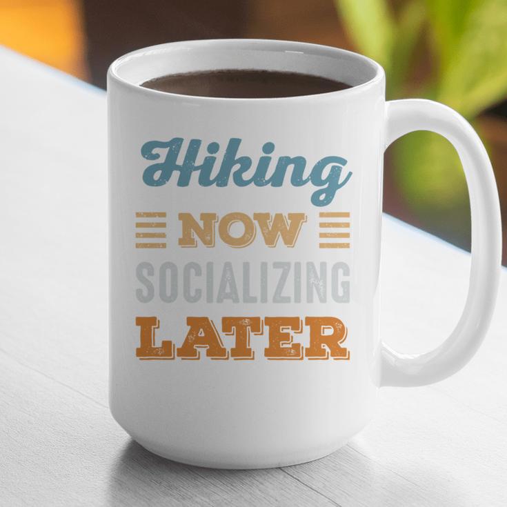 Hiking Now Minimal Socializing Introvert Vintage Graphic Print Coffee Mug Hiking Now Minimal Socializing Introvert Vintage Graphic Print Coffee Mug