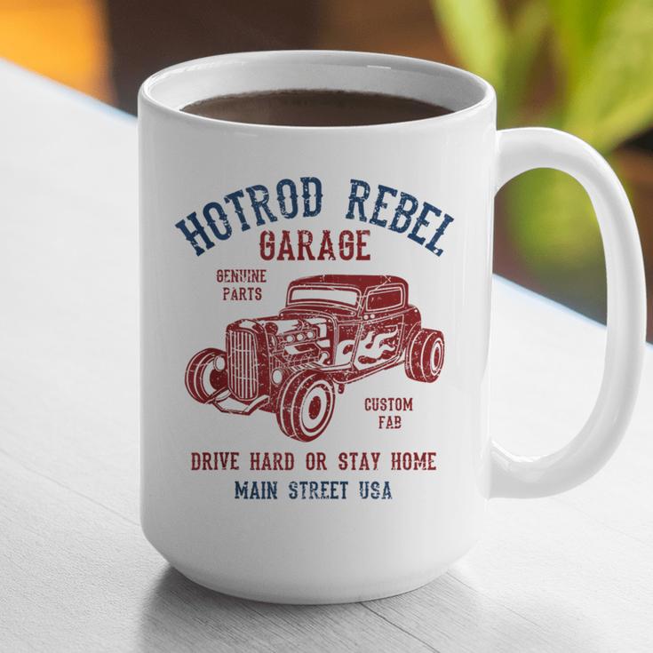 Hotrod Rebel Automotive Nostalgia Old Car Distressed Graphic Print Coffee Mug