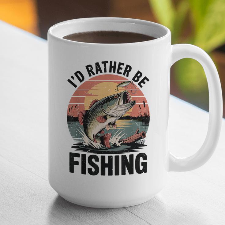 Id Rather Be Fishing Largemouth Bass Fish Dad Jokes Graphic Print Coffee Mug