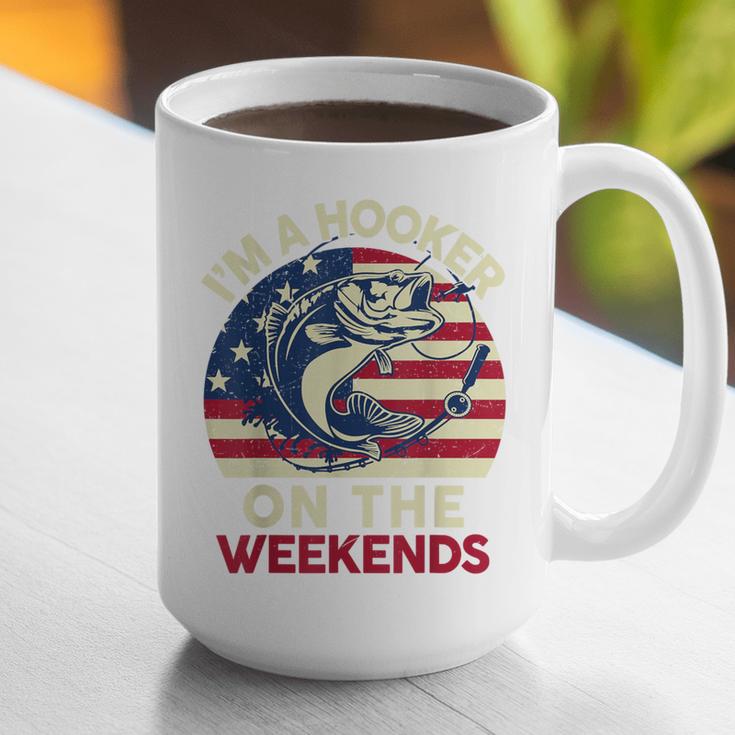I'm Hooker On The Weekends Dirty Bass Dad Fishing Graphic Print Coffee Mug