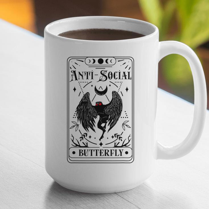 Introvert Apparel Emporium Mothman Tarot Card Antisocial Butterfly Cryptozoologist -Adults Grey Graphic Print Coffee Mug Introvert Apparel Emporium Mothman Tarot Card Antisocial Butterfly Cryptozoologist -Adults Grey Graphic Print Coffee Mug
