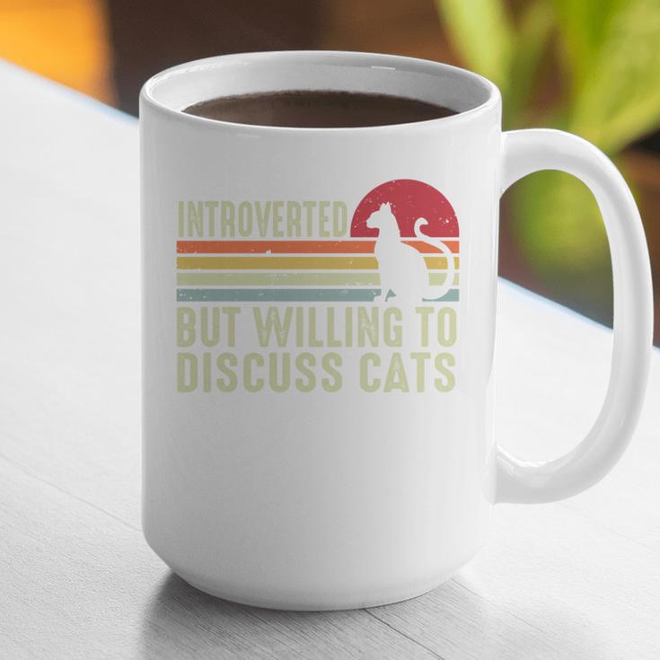 Introverted But Willing To Discuss Cats Kitten Pet Lover Graphic Print Coffee Mug Introverted But Willing To Discuss Cats Kitten Pet Lover Graphic Print Coffee Mug