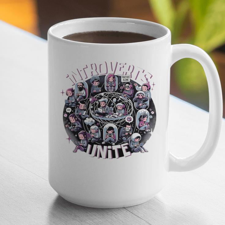 Introverts Unite Quirky Solitude Graphic Print Coffee Mug Introverts Unite Quirky Solitude Graphic Print Coffee Mug