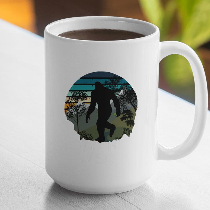 Just Me And My Yeti Retro Sunset Mountain Hiking Introvert Graphic Print Coffee Mug