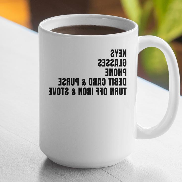 Keys Glasses Phone Debit Card For Memory-Less Friends Mirror Graphic Print Coffee Mug