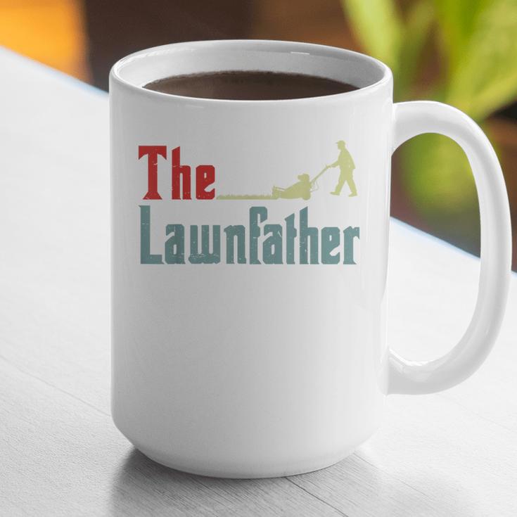 Lawn Mowing Lawnfather Dad Lawn Mower Gardening Graphic Print Coffee Mug