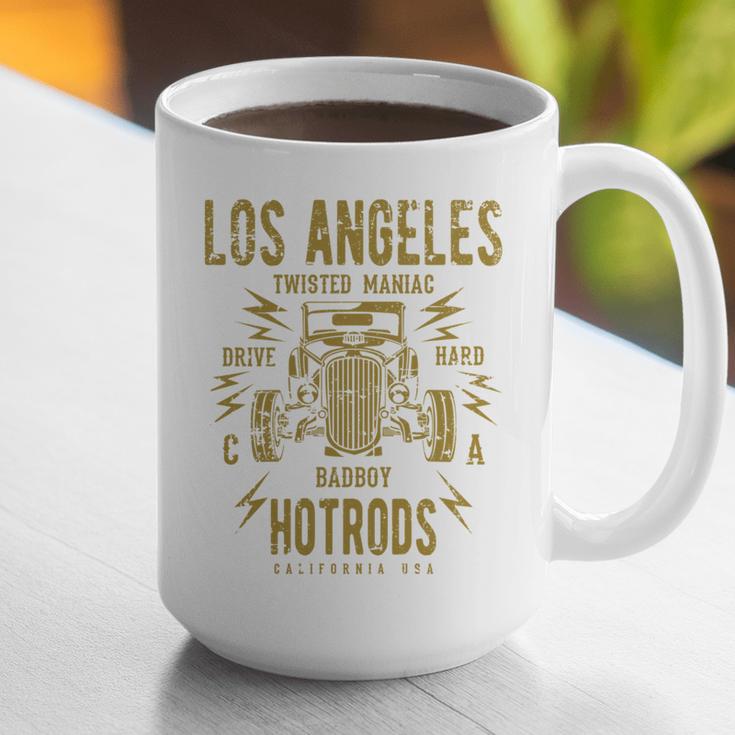 Los Angeles Hotrods Automotive Nostalgia Distressed Graphic Print Coffee Mug
