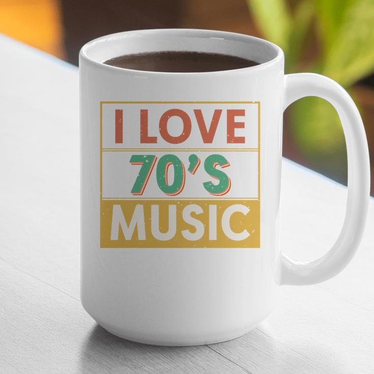 I Love 70's Music Retro Style Nostalgia Vibe 1970 70's Party Graphic Print Coffee Mug