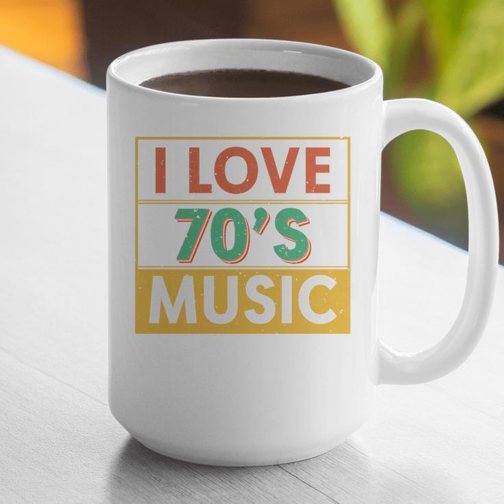 I Love 70's Music Retro Style Nostalgia Vibe 1970 70's Party Premium Tri-Blend Graphic Print Coffee Mug