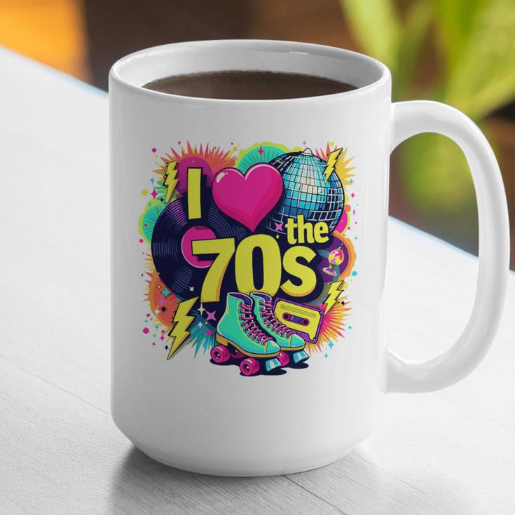 I Love The 70s Retro Cassette Roller Vinyl Nostalgia Vibes Premium Tri-Blend Graphic Print Coffee Mug
